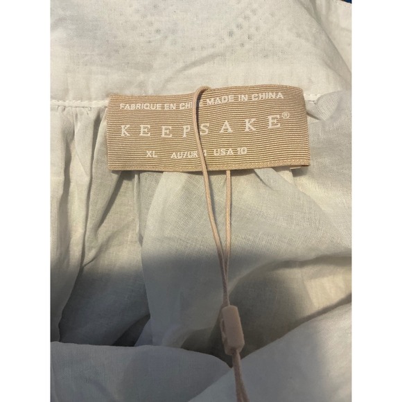 Keepsake The Label Moving On Skirt Size 10 White Tiered Eyelet Lace Midi - Picture 5 of 5